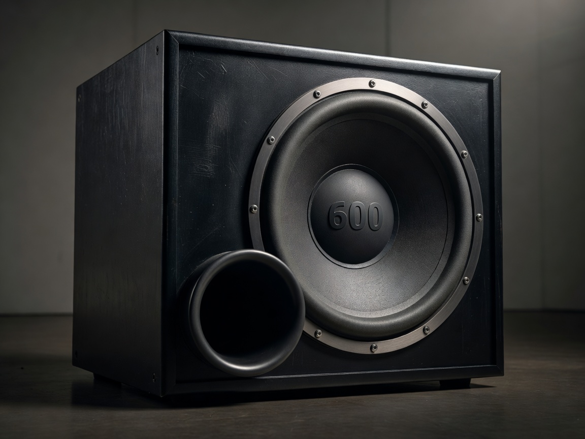 Large ported subwoofer unit with a heavy duty woofer cone